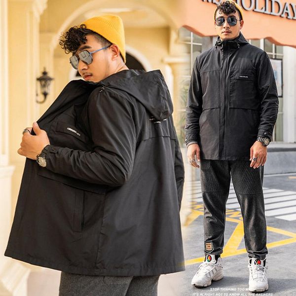men's jackets casual solid color large size loose hooded jacket brand men spring and autumn windbreaker, Black;brown
men's jackets casual solid color large size loose hooded jacket brand men spring and autumn windbreaker, Black;brown