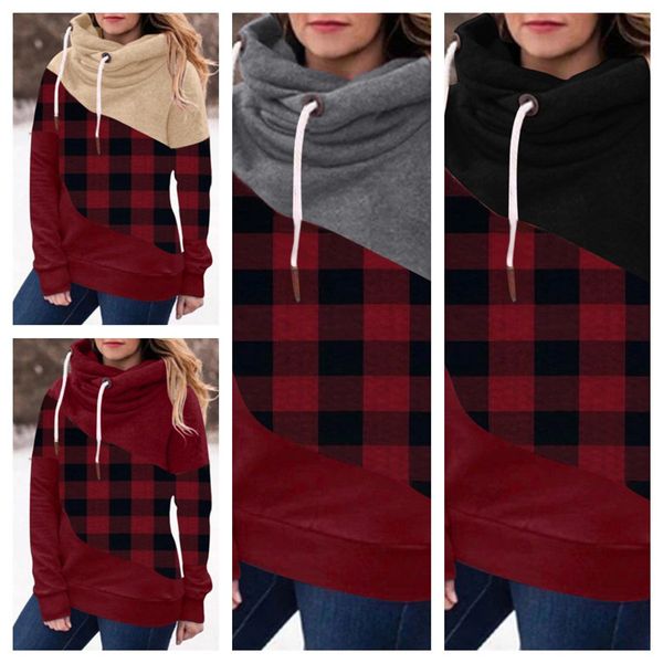plus size women designer clothes long sleeves plaid hooded sweatershirt pullover hoodie fashion patchwork casual sports sweater e111604, White
plus size women designer clothes long sleeves plaid hooded sweatershirt pullover hoodie fashion patchwork casual sports sweater e111604, White