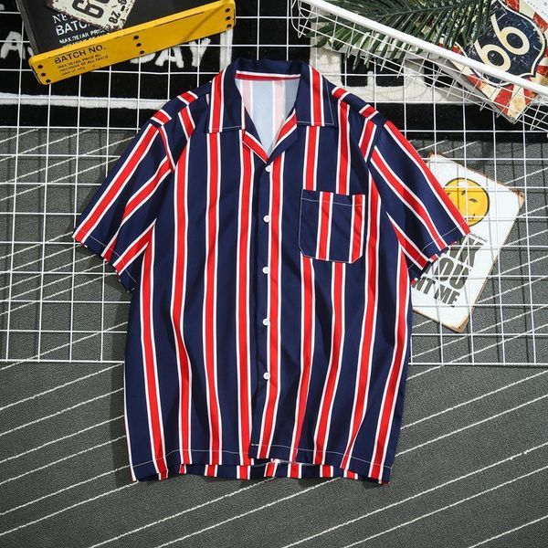 men 2019 summer fashion brand korea style striped short sleeve yellow shirt male casual loose hawaiian beach thin shirts, White;black
men 2019 summer fashion brand korea style striped short sleeve yellow shirt male casual loose hawaiian beach thin shirts, White;black