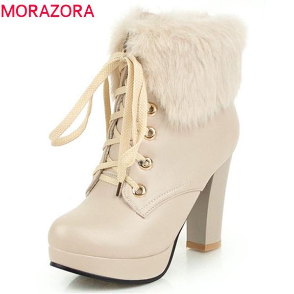 morazora 2020 4 colors new arrival ankle boots for women round toe high heels boots lace up autumn winter shoes platform, Black
morazora 2020 4 colors new arrival ankle boots for women round toe high heels boots lace up autumn winter shoes platform, Black