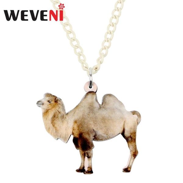

weveni acrylic elegant desert camel necklace pendant choker animal jewelry for women girls teen kid 2020 new fashion party gifts, Silver