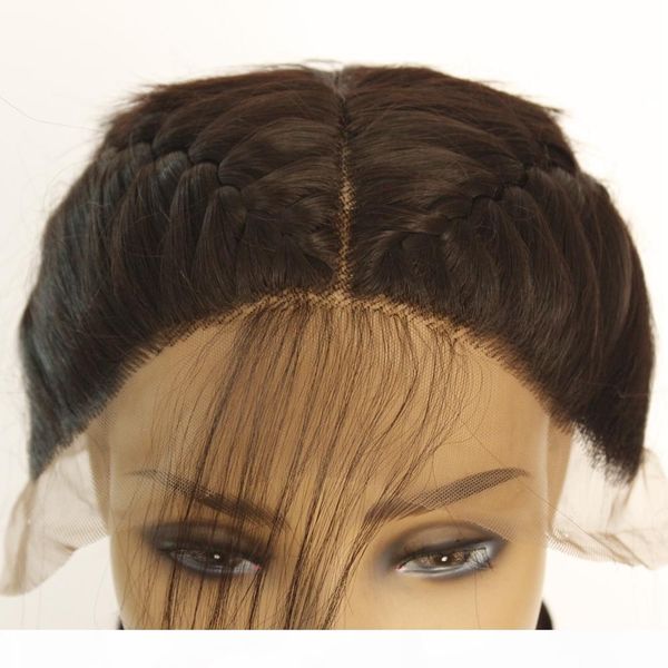 dark brown double braided synthetic wigs long straight lace front wig heat resistant fiber hair natural wigs for women, Black
dark brown double braided synthetic wigs long straight lace front wig heat resistant fiber hair natural wigs for women, Black