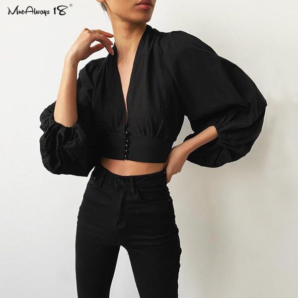 mnealways18 puff sleeve cropped ladies elegant button black party blouse women clothing 2020 v-neck ruched shirt female, White
mnealways18 puff sleeve cropped ladies elegant button black party blouse women clothing 2020 v-neck ruched shirt female, White