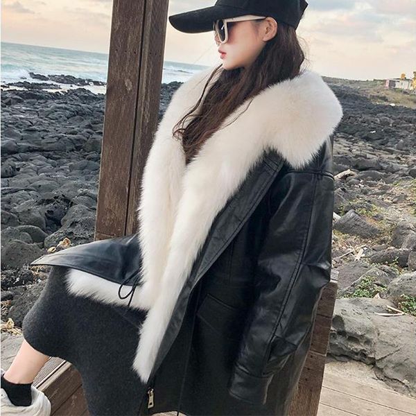 new women winter faux fur warm coats vintage faux leather female thick jackets casual street lady fur collar loose outwears1, Black
new women winter faux fur warm coats vintage faux leather female thick jackets casual street lady fur collar loose outwears1, Black