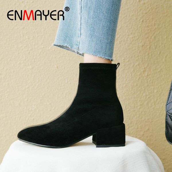 boots enmayer 2021 faux suede slim round toe basic zip square heel kid winter women luxury shoes designers 34-39, Black
boots enmayer 2021 faux suede slim round toe basic zip square heel kid winter women luxury shoes designers 34-39, Black