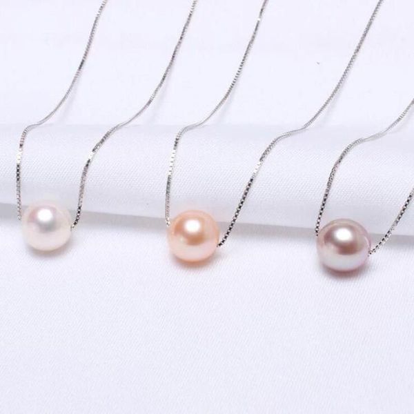 pendant necklaces 7mm natural color freshwater pearl 925 sterling silver chain round necklace
pendant necklaces 7mm natural color freshwater pearl 925 sterling silver chain round necklace