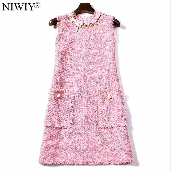 niwiy women autumn tweed pink bead office party dress zomerjurk dames 2020 midi vintage dress robe femme vestidos de festa n80891, Black;gray
niwiy women autumn tweed pink bead office party dress zomerjurk dames 2020 midi vintage dress robe femme vestidos de festa n80891, Black;gray