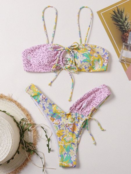 floral tie front bikini swimsuit c9hk#, White;black
floral tie front bikini swimsuit c9hk#, White;black