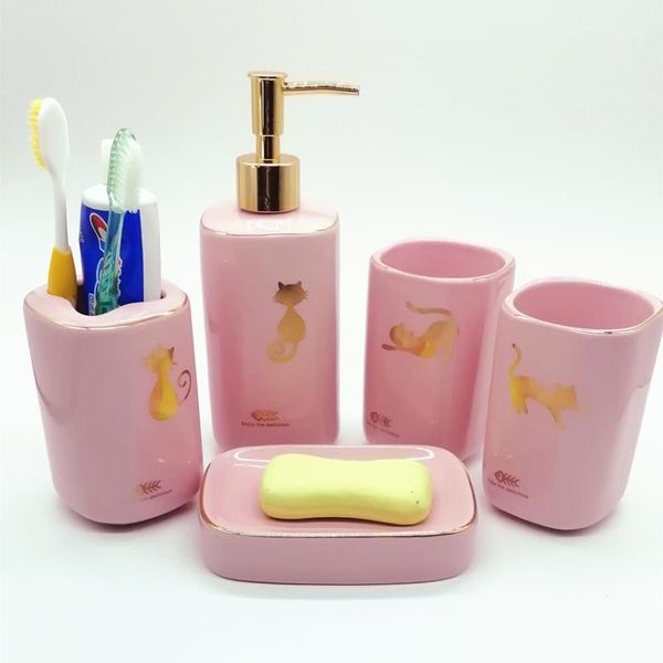 bathroom accessoreis set 4pcs 5pcs pink toilet decoration ceramic golden cat personal supply kits home decor1
bathroom accessoreis set 4pcs 5pcs pink toilet decoration ceramic golden cat personal supply kits home decor1