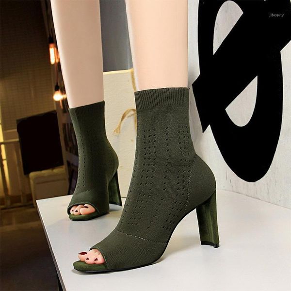 women slip on knitting wool ankle boots ladies solid peep toe square heels shoes woman fashion comfort breathable boots female1, Black
women slip on knitting wool ankle boots ladies solid peep toe square heels shoes woman fashion comfort breathable boots female1, Black