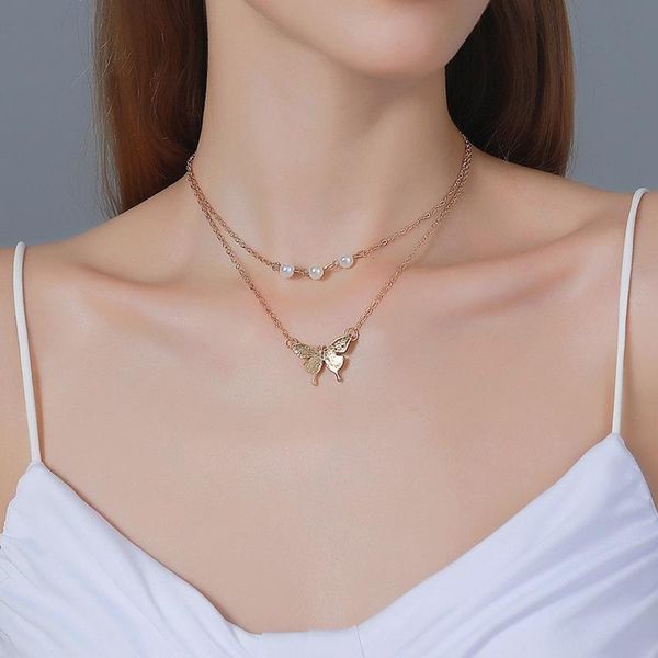 women layered necklace faux pearl butterfly clavicle chain girls daily wearing choker charming necklace jewelry accessory gifts, Golden;silver
women layered necklace faux pearl butterfly clavicle chain girls daily wearing choker charming necklace jewelry accessory gifts, Golden;silver
