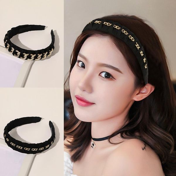 hair accessories black wide hoop for women alloy head elegant chic ornament metal chain headband girls
hair accessories black wide hoop for women alloy head elegant chic ornament metal chain headband girls