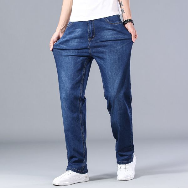 2020 spring and summer new men's gray thin jeans advanced stretch loose straight denim wide leg male plus size 40 42 44 q0105, Black;white
2020 spring and summer new men's gray thin jeans advanced stretch loose straight denim wide leg male plus size 40 42 44 q0105, Black;white