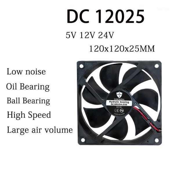 

fans & coolings dc 12025 fan 5v 12v 24v 120x120x25mm oilÂ bearing ballÂ bearing purifier compressor 2400rpm 0.3a with 2pin1