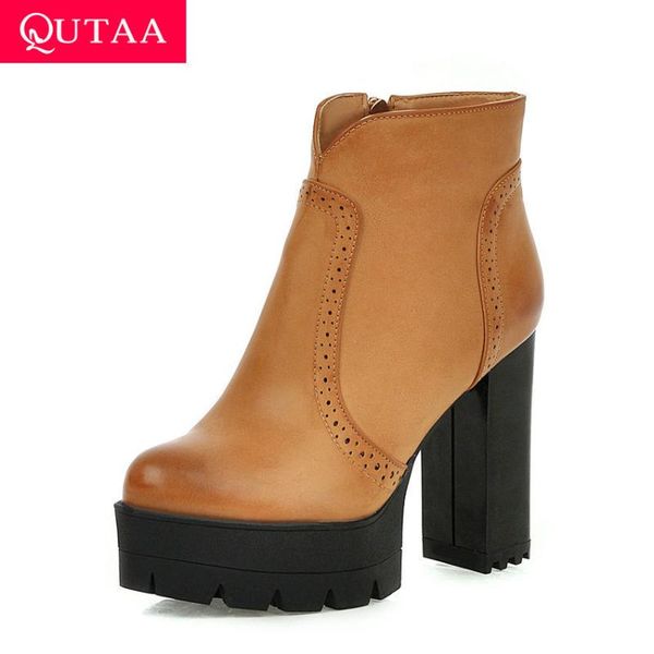 qutaa 2020 square super high heel round toe casual autumn winter women shoes pu leather platform zipper ankle boots size 34-43, Black
qutaa 2020 square super high heel round toe casual autumn winter women shoes pu leather platform zipper ankle boots size 34-43, Black