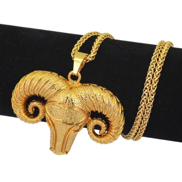pendant necklaces personality exaggeration gold color yak necklace punk animal hip hop jewelry for men women, Silver 
pendant necklaces personality exaggeration gold color yak necklace punk animal hip hop jewelry for men women, Silver