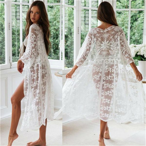 summer new womens and blouses new women lace kimono beach cardigan bikini cover up wrap beachwear long sleeve v neck, White
summer new womens and blouses new women lace kimono beach cardigan bikini cover up wrap beachwear long sleeve v neck, White