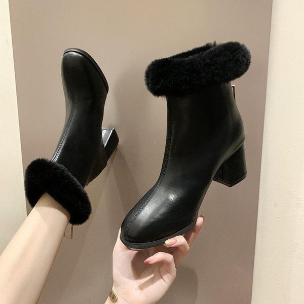 women's rubber boots boots-women leather booties winter footwear round toe low heels booties female shoes rain 2020, Black
women's rubber boots boots-women leather booties winter footwear round toe low heels booties female shoes rain 2020, Black