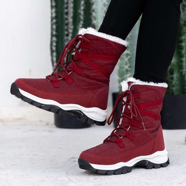 cotton shoes women's winter thickened high lace up thick bottom snow northeast outdoor warm waterproof boots, White;red
cotton shoes women's winter thickened high lace up thick bottom snow northeast outdoor warm waterproof boots, White;red