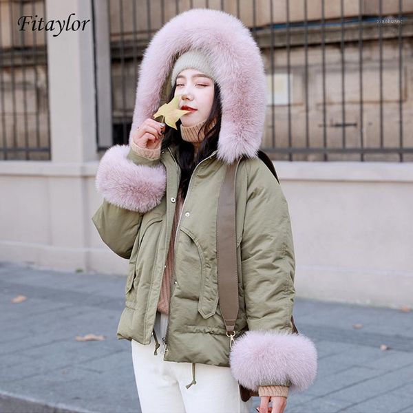 fitaylor new natural fur collar duck down parkas winter jacket women hooded short down coat female loose thick warm snow outwear1, Black
fitaylor new natural fur collar duck down parkas winter jacket women hooded short down coat female loose thick warm snow outwear1, Black