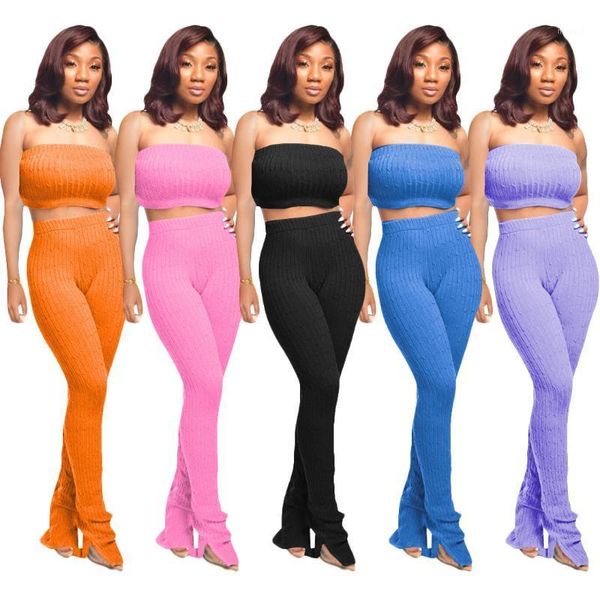 women sweater suit autumn solid color strapless knit sleeveless and woollen trousers two piece set1, Gray
women sweater suit autumn solid color strapless knit sleeveless and woollen trousers two piece set1, Gray
