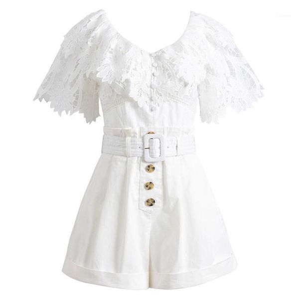 fashion runway 2020 designer jumpsuit women's v-neck ruffles lace sashes short jumpsuit1, Black;white
fashion runway 2020 designer jumpsuit women's v-neck ruffles lace sashes short jumpsuit1, Black;white
