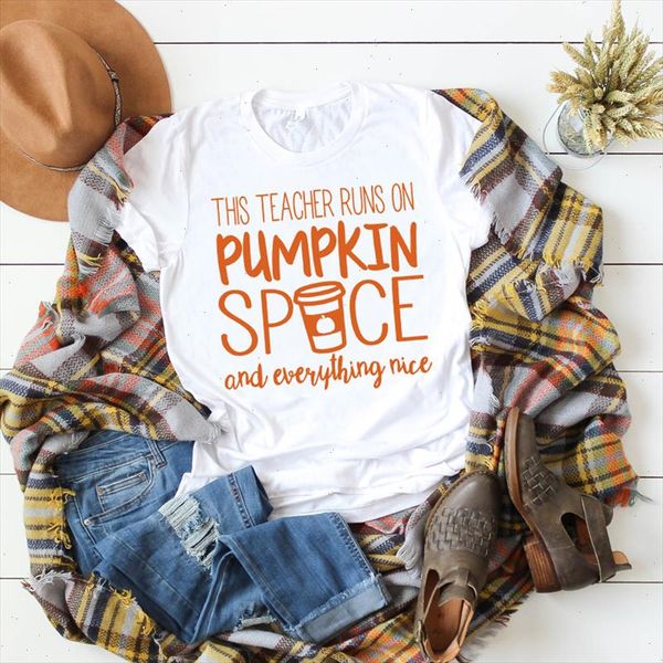 women teach runs on pumpkin spice halloween thanksgiving fall graphic ladies tshirt female womens t tee shirt t shirt, White
women teach runs on pumpkin spice halloween thanksgiving fall graphic ladies tshirt female womens t tee shirt t shirt, White