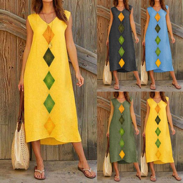 2019 fashion women summer sleeveless v neck cotton linen printed casual long maxi beach s-xxl #20, Black;gray
2019 fashion women summer sleeveless v neck cotton linen printed casual long maxi beach s-xxl #20, Black;gray