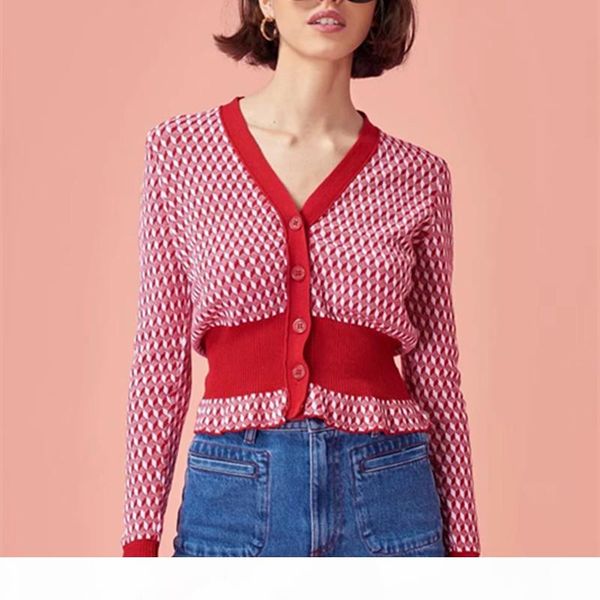 v-neck geometric knitted cardigan autumn rouje vintage single breasted knitwear women ruched collect waist sweater cws0085-5, White;black
v-neck geometric knitted cardigan autumn rouje vintage single breasted knitwear women ruched collect waist sweater cws0085-5, White;black