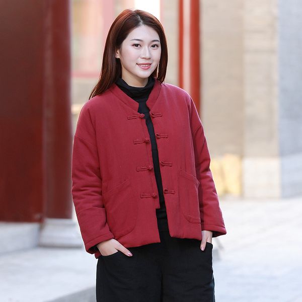 johnature winter vintage warm v-neck chinese style plate buckle parkas coats new solid color cotton linen women parkas 201028, Black
johnature winter vintage warm v-neck chinese style plate buckle parkas coats new solid color cotton linen women parkas 201028, Black