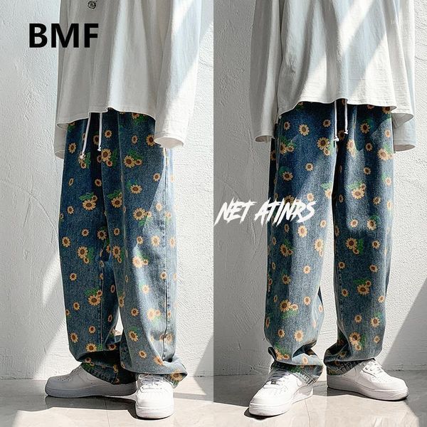 men's jeans streetwear fashionable loose sunflower print straight men clothing korean style trousers hip hop kpop couple denim pants1, Blue
men's jeans streetwear fashionable loose sunflower print straight men clothing korean style trousers hip hop kpop couple denim pants1, Blue
