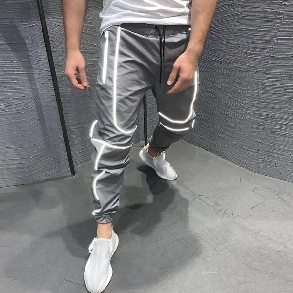 reflective man pants stretch fashion pleated fitness joggers men high visibility light long loose trousers lace-up g3, Black
reflective man pants stretch fashion pleated fitness joggers men high visibility light long loose trousers lace-up g3, Black