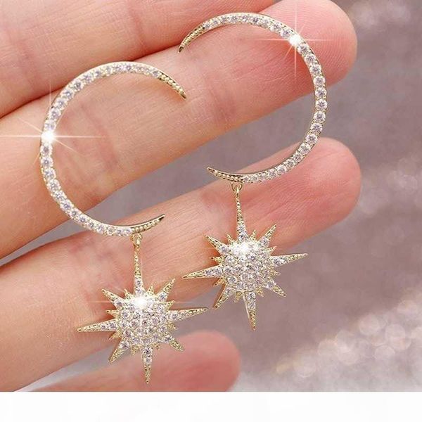 bohemian cute moon star silver color gold stud earrings with zircon stone fashion jewelry korean earrings 2020, Golden;silver
bohemian cute moon star silver color gold stud earrings with zircon stone fashion jewelry korean earrings 2020, Golden;silver