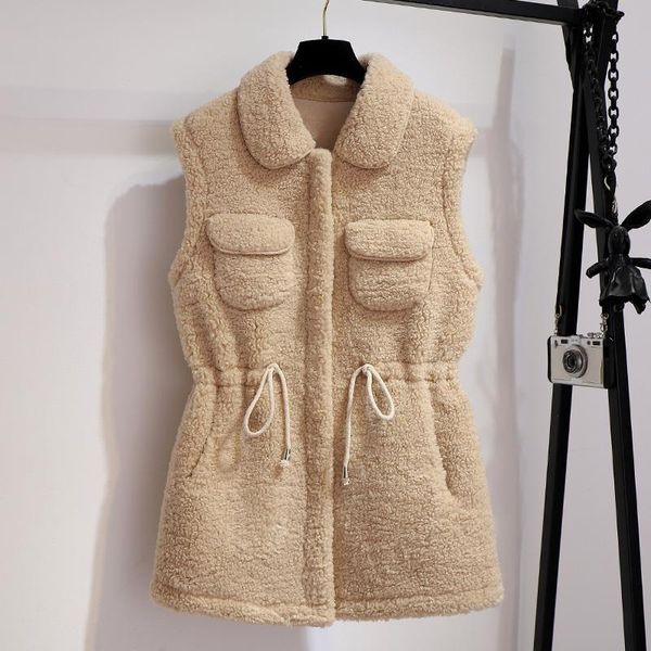 women's lamb velvet vest for outer wear autumn and winter 2021 new all-match fur waistcoat vest women's outer wear, Black;white
women's lamb velvet vest for outer wear autumn and winter 2021 new all-match fur waistcoat vest women's outer wear, Black;white