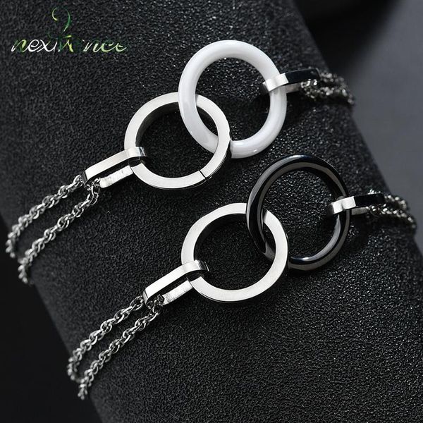 charm bracelets nextvance interlocking double circle ceramic stainless steel hollow round pendant bracelet for couple lover jewelry, Golden;silver
charm bracelets nextvance interlocking double circle ceramic stainless steel hollow round pendant bracelet for couple lover jewelry, Golden;silver