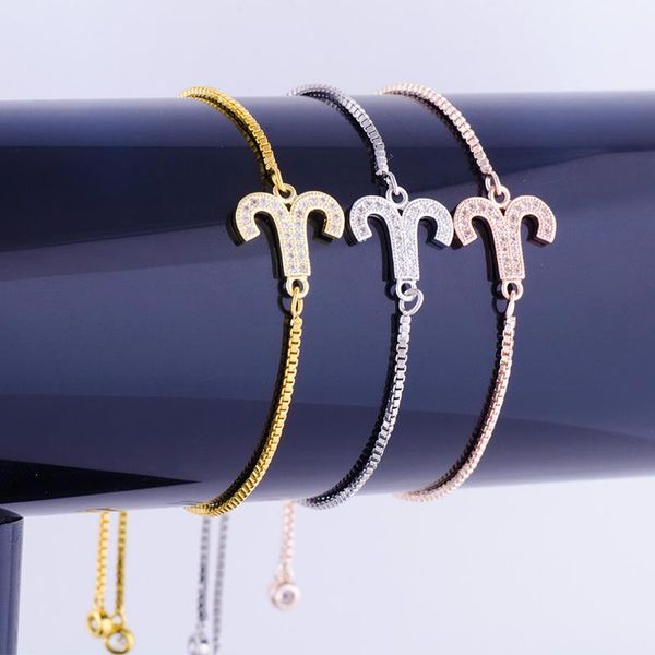 charm bracelets constellation jewelry zircon crystal aries bead bracelet handmade copper square chain friendship diy pulsera, Golden;silver
charm bracelets constellation jewelry zircon crystal aries bead bracelet handmade copper square chain friendship diy pulsera, Golden;silver