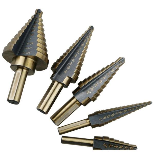 5pcs step cone drill set drill bits for metal tool box hole cutters power cones hss high speed steel mu jllwye yy_dhhome
5pcs step cone drill set drill bits for metal tool box hole cutters power cones hss high speed steel mu jllwye yy_dhhome