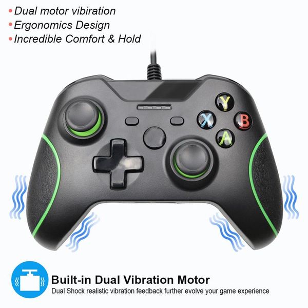 1.75m Wired Consoles Game Vibration Controller Usb Gamepads Game Joystick Joypad Action Button For Xbox One / One S / X Pc