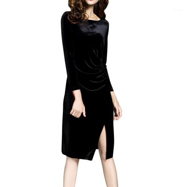 fashion new 2020 ladies long sleeve round neck gold velvet split dress women fashion autumn o-neck velvet fork opening knee1, Black;gray
fashion new 2020 ladies long sleeve round neck gold velvet split dress women fashion autumn o-neck velvet fork opening knee1, Black;gray