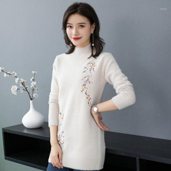 flower embroidered imitated mink wool pullover sweater women winter autumn warm soft knitted woman white blue black knitwear1, White;black
flower embroidered imitated mink wool pullover sweater women winter autumn warm soft knitted woman white blue black knitwear1, White;black