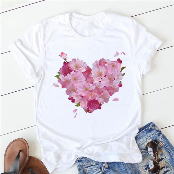 womens t shirt pink heart flower print casual o neck t shirt girl ladies streetwear harajuku kawaii graphic aesthetics, White
womens t shirt pink heart flower print casual o neck t shirt girl ladies streetwear harajuku kawaii graphic aesthetics, White