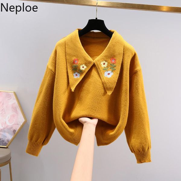 neploe japanese embroidery sweater women chic turn-down collar knitted pullovers fall clothes sueter mujer loose jumper 4f740, White;black
neploe japanese embroidery sweater women chic turn-down collar knitted pullovers fall clothes sueter mujer loose jumper 4f740, White;black
