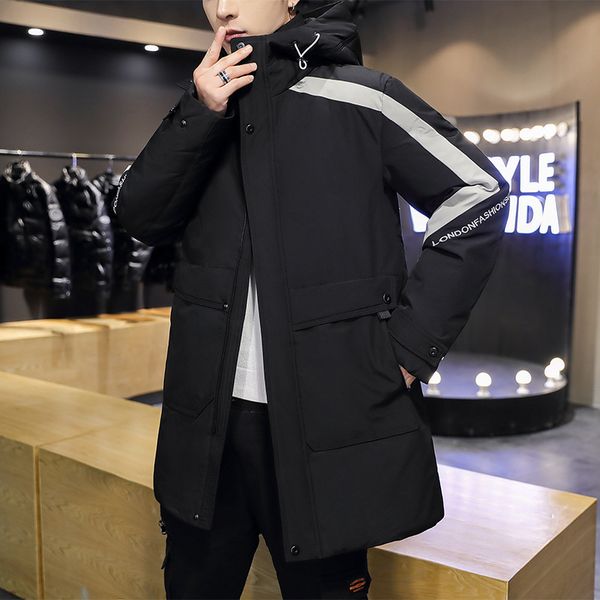 2020 down jacket men's mid long winter hooded coat couple's new winter thickened warm men's wear q1209, Black
2020 down jacket men's mid long winter hooded coat couple's new winter thickened warm men's wear q1209, Black
