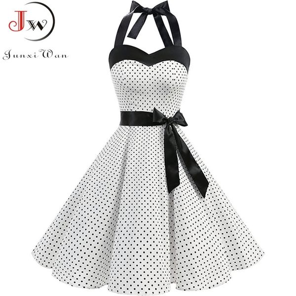 women polka dot print summer dress retro white halter vintage plus size robe femme pin up rockabilly party 220308, Black;gray
women polka dot print summer dress retro white halter vintage plus size robe femme pin up rockabilly party 220308, Black;gray