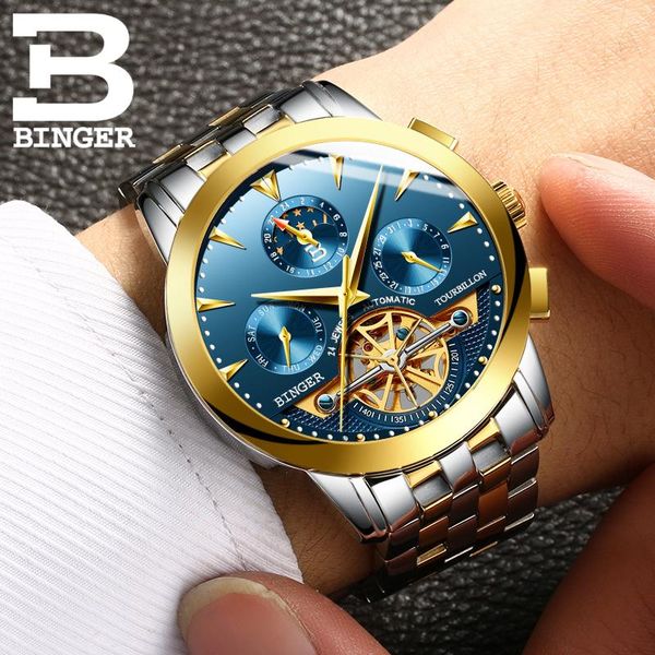 wristwatches relogio masculino switzerland binger mens watches automatic mechanical watch men full steel waterproof, Slivery;brown
wristwatches relogio masculino switzerland binger mens watches automatic mechanical watch men full steel waterproof, Slivery;brown
