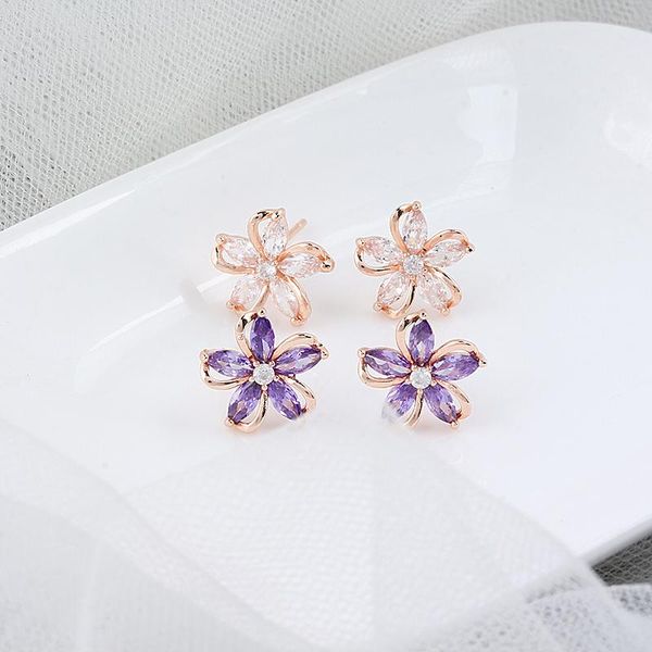 stud fashion purple crystal fower earrings female mini cute fresh baroque sweet girl jewelry gift, Golden;silver
stud fashion purple crystal fower earrings female mini cute fresh baroque sweet girl jewelry gift, Golden;silver