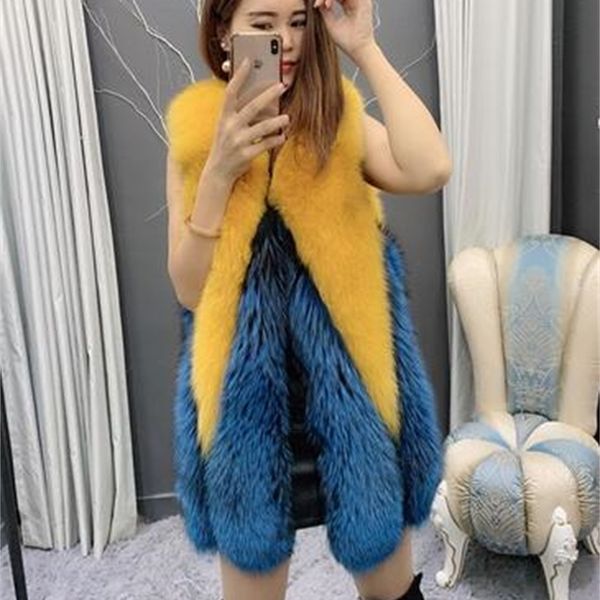 female winter genuine mix skin luxury vest lady fashion natural thick fox fur coats opk3, Black
female winter genuine mix skin luxury vest lady fashion natural thick fox fur coats opk3, Black