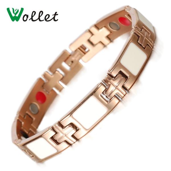 wollet jewelry magnetic stainless steel shell bracelet for women rose gold metallic color germanium infrared 4 in 1 ions, Black
wollet jewelry magnetic stainless steel shell bracelet for women rose gold metallic color germanium infrared 4 in 1 ions, Black