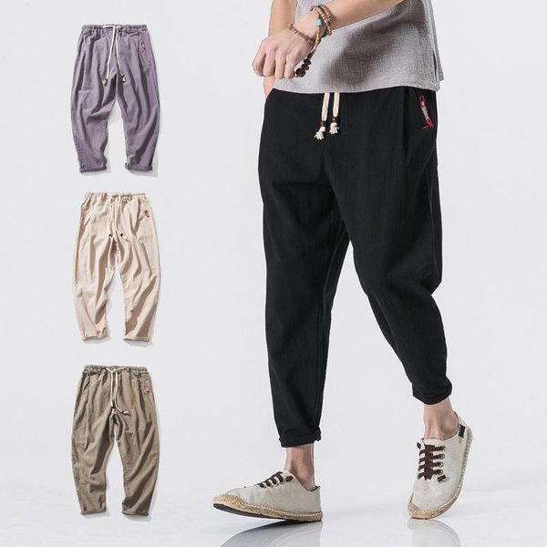 spring and summer men's casual linen pants breathable cotton and linen trousers men's chinese style loose large size harem pants1, Black 
spring and summer men's casual linen pants breathable cotton and linen trousers men's chinese style loose large size harem pants1, Black