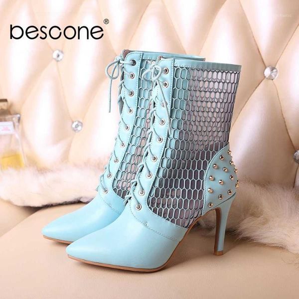 bescone lace-up ladies mid-calf boots fashion metal decoration thin heel shoes new pointed toe super high heel women boots bm2241, Black
bescone lace-up ladies mid-calf boots fashion metal decoration thin heel shoes new pointed toe super high heel women boots bm2241, Black